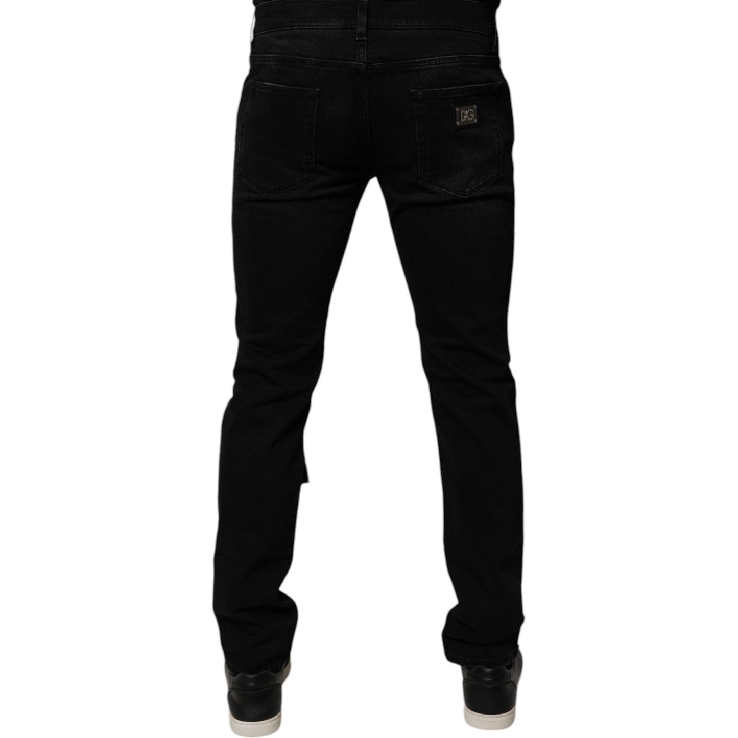 Dolce & Gabbana Black Ripped Cotton Skinny Men Denim Jeans PAN75231-50