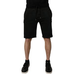 Dolce & Gabbana Black Cotton Sweatshorts Men Bermuda Shorts PAN75236-48