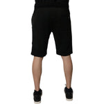 Dolce & Gabbana Black Cotton Sweatshorts Men Bermuda Shorts PAN75236-48