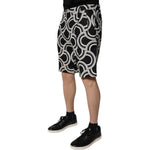 Dolce & Gabbana Black White Linen Bermuda Shorts PAN75724-48