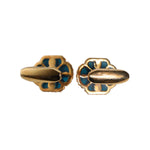 Dolce & Gabbana Gold Brass Blue Enameled Flower Cufflink