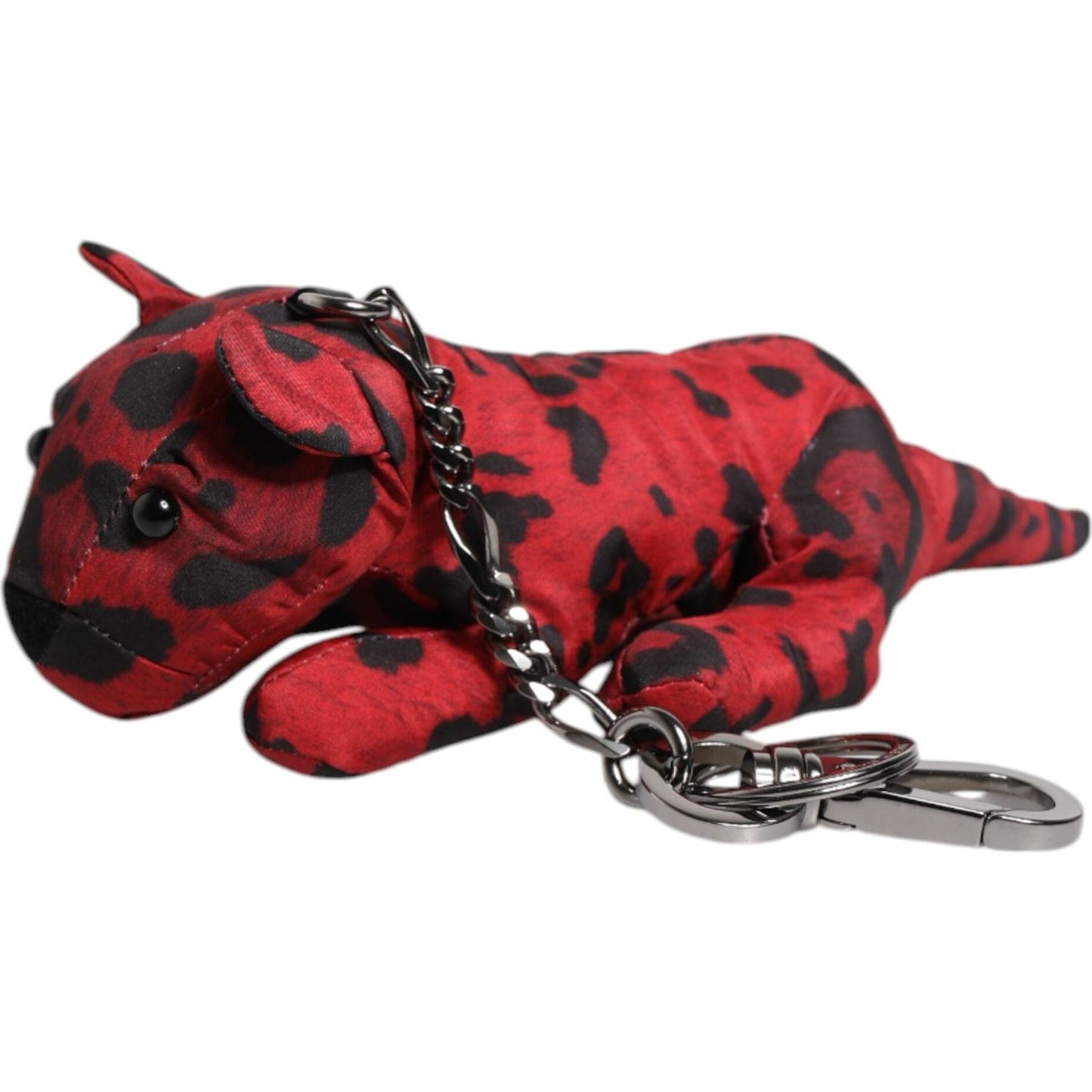Dolce & Gabbana Red Black Polyester Animal Silhouette Keychain Keyring SMY10698