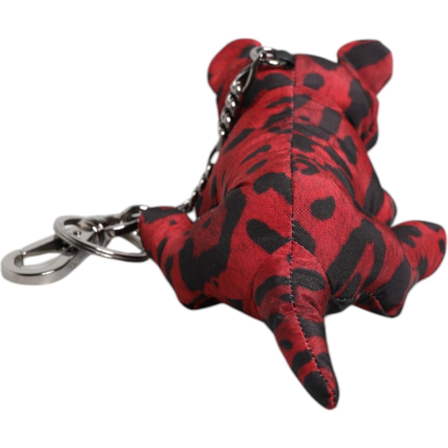 Dolce & Gabbana Red Black Polyester Animal Silhouette Keychain Keyring SMY10698