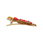Dolce & Gabbana Multicolor Spring CARRETTO Gold Brass Crystal Hair Clip