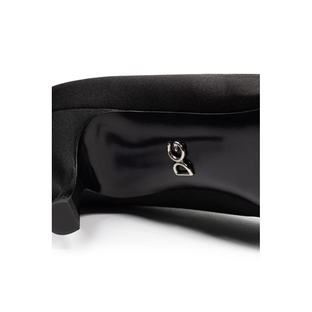 Dolce & Gabbana Black Viscose Pump DO-8221676-EU38.5/US8.5