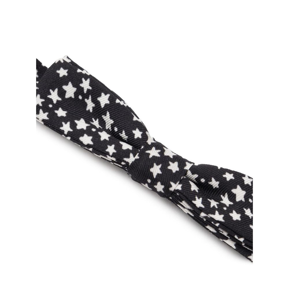 Dolce & Gabbana Black Silk Bowty DO-8297676-ONE SIZE