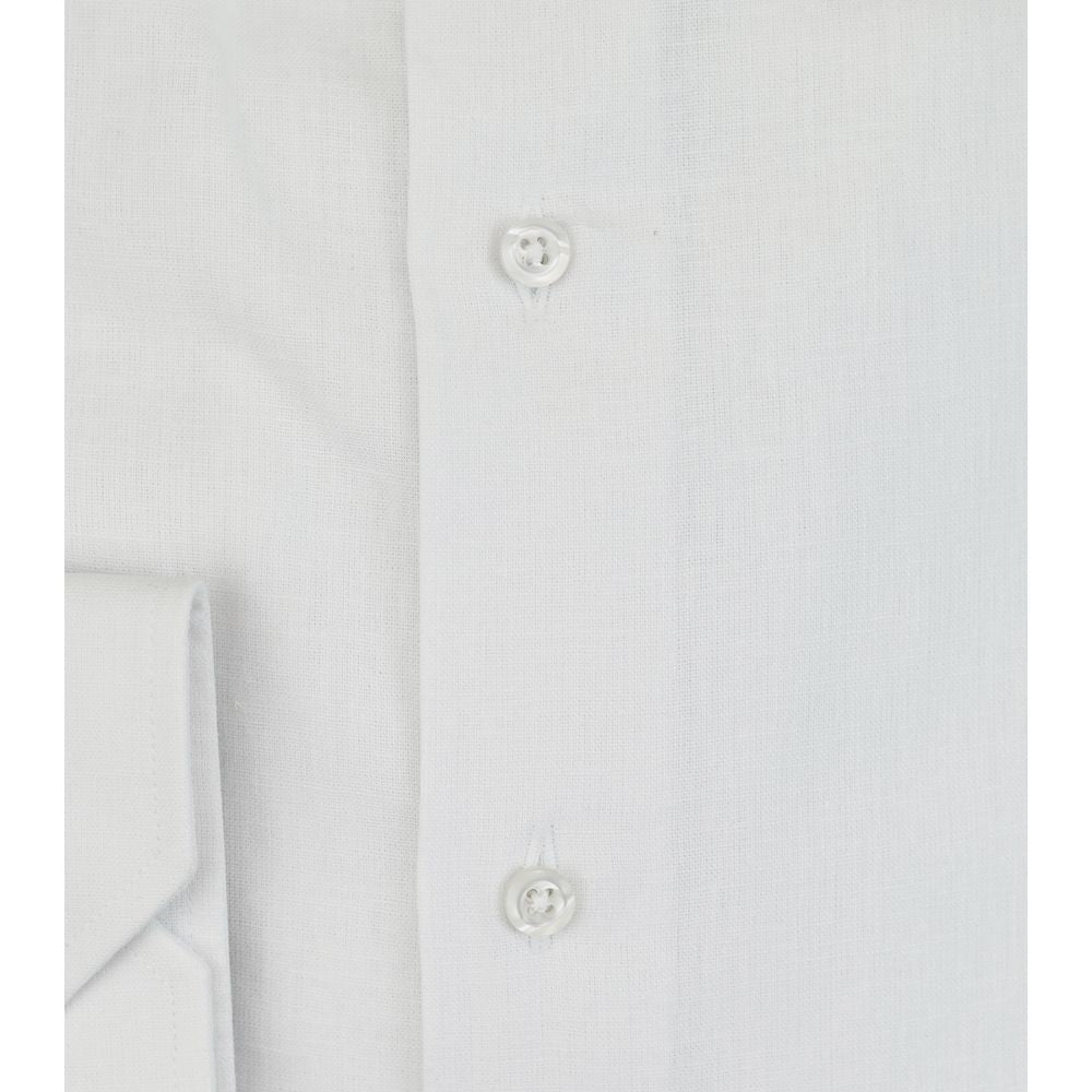 Bagutta White Linen Men Shirt BA-15221-IT41 | L
