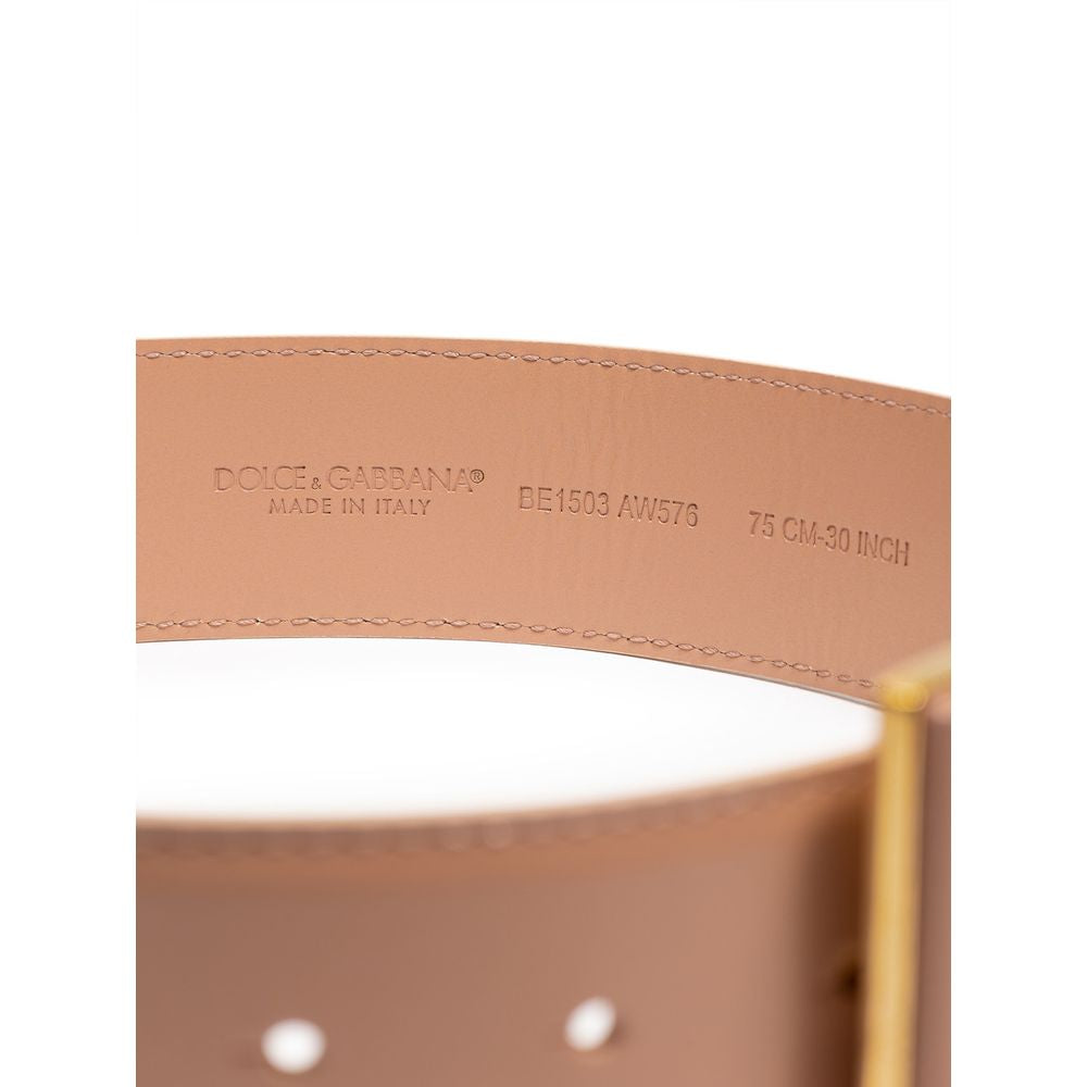 Dolce & Gabbana Pink Leather Belt DO-8227675-75 CM / 30 INCHES