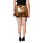 Dolce & Gabbana Metallic Gold High Waist Women Hotpants Short