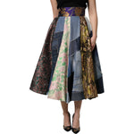 Dolce & Gabbana Multicolor Patchwork High Waisted Midi Skirt SKI2113-38