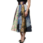 Dolce & Gabbana Multicolor Patchwork High Waisted Midi Skirt SKI2113-38