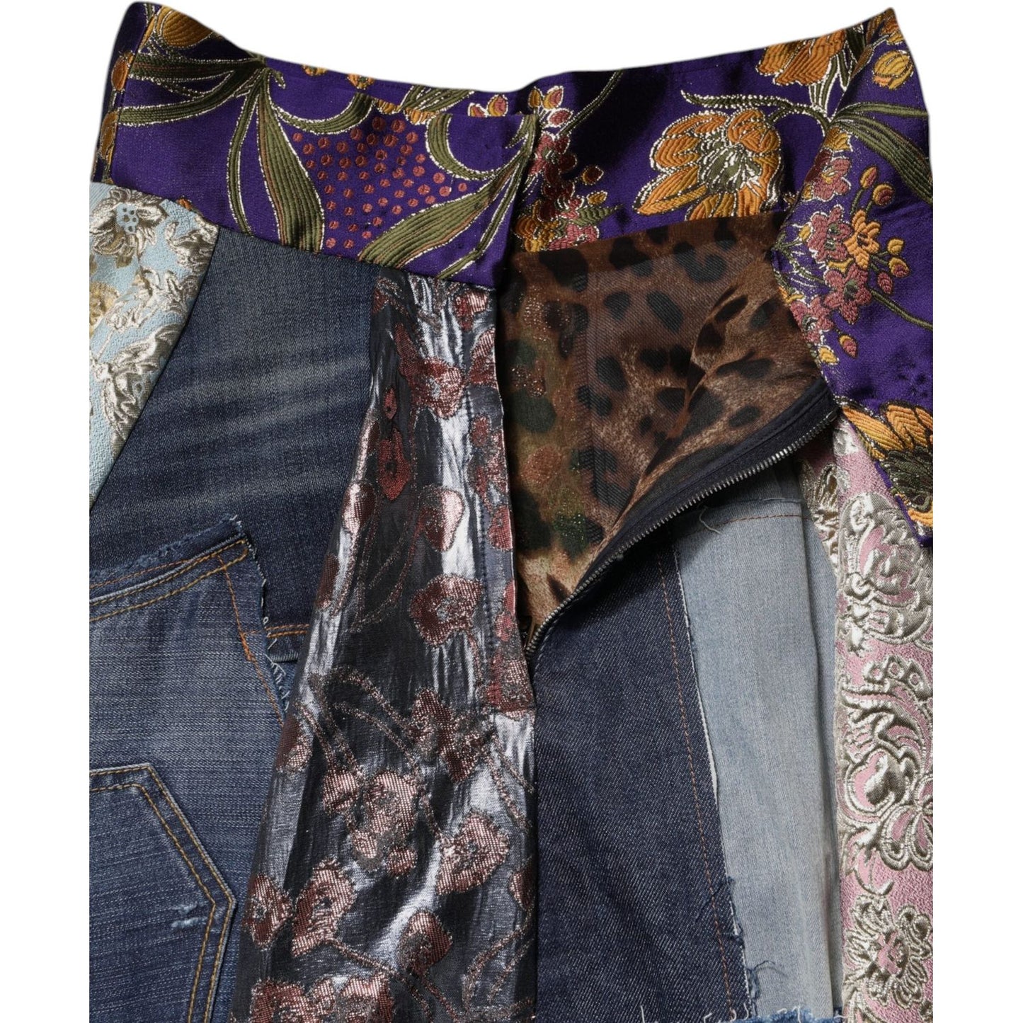 Dolce & Gabbana Multicolor Patchwork High Waisted Midi Skirt SKI2113-38