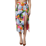 Dolce & Gabbana Multicolor Floral High Waist Midi Skirt SKI2128-36