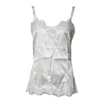 Dolce & Gabbana Top White Satin Lace Tank Lingerie Underwear TSH878521-3