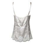Dolce & Gabbana Top White Satin Lace Tank Lingerie Underwear TSH878521-3