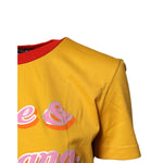 Dolce & Gabbana Yellow Printed Cotton Short Sleeves T-shirt