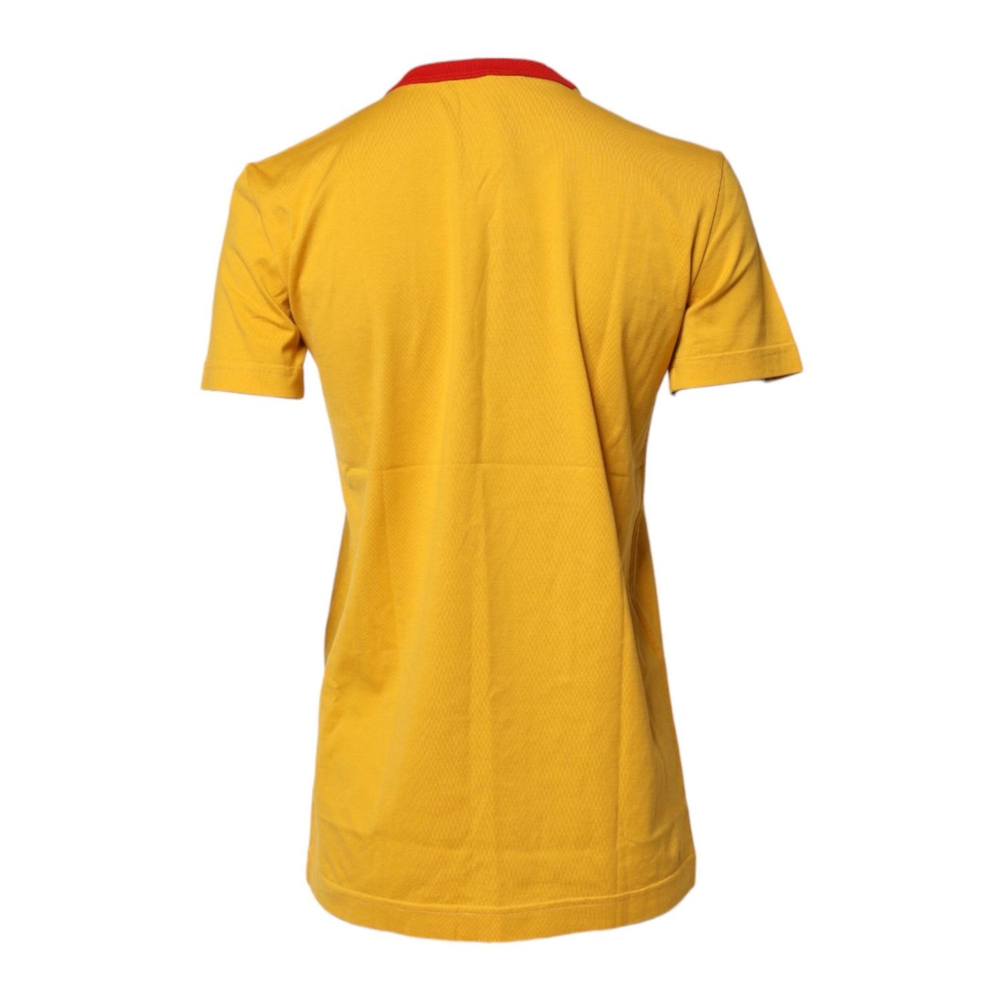 Dolce & Gabbana Yellow Printed Cotton Short Sleeves T-shirt
