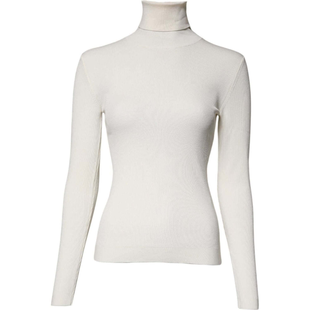 Dolce & Gabbana Cream Long Sleeves Turtleneck Slim Sweater TSH87246-38
