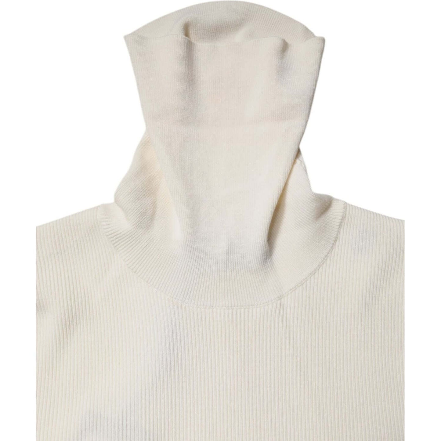 Dolce & Gabbana Cream Long Sleeves Turtleneck Slim Sweater TSH87246-38