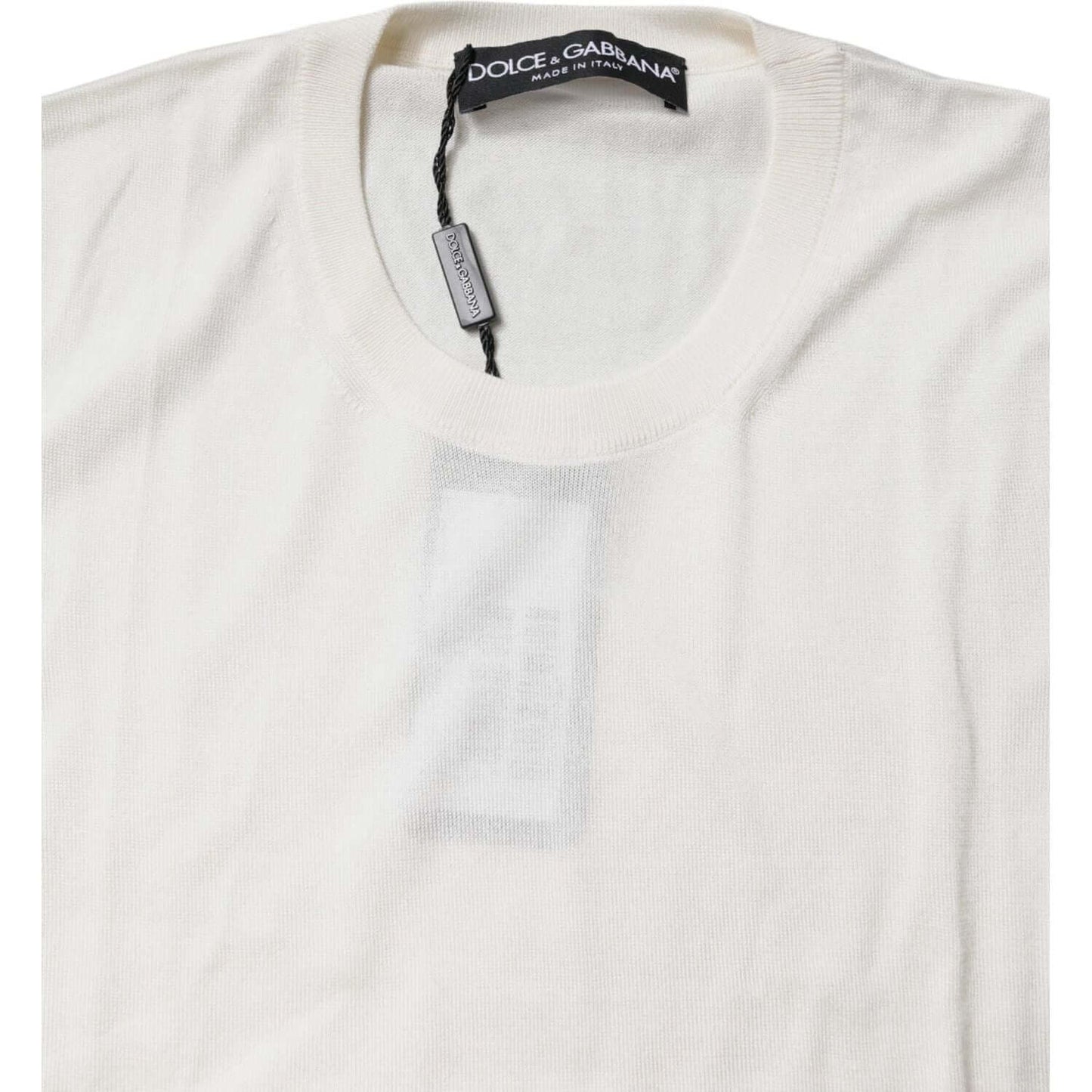 Dolce & Gabbana Cream Sleeveless Silk Round Neck Tank Top TSH87248-36