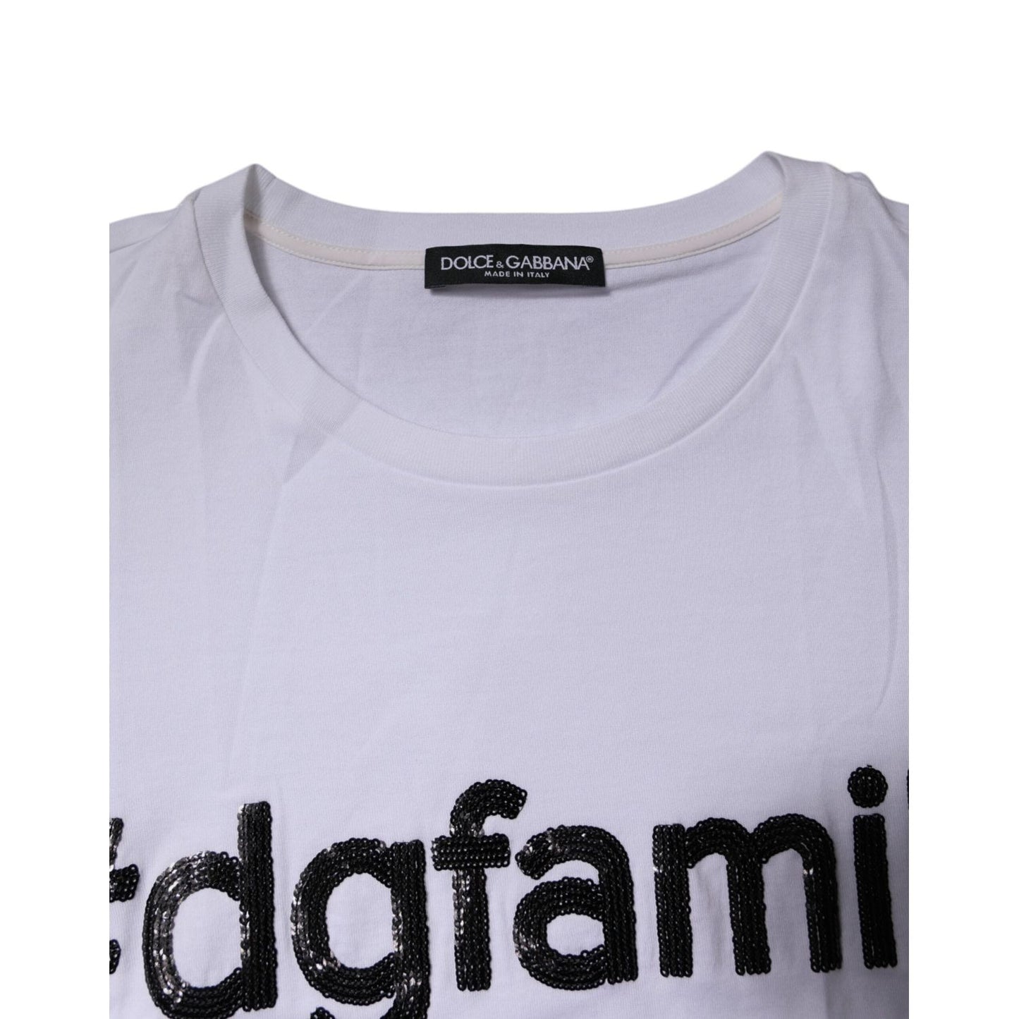 Dolce & Gabbana White #DGFAMILY Embroidery Cotton T-shirt TSH87268-36
