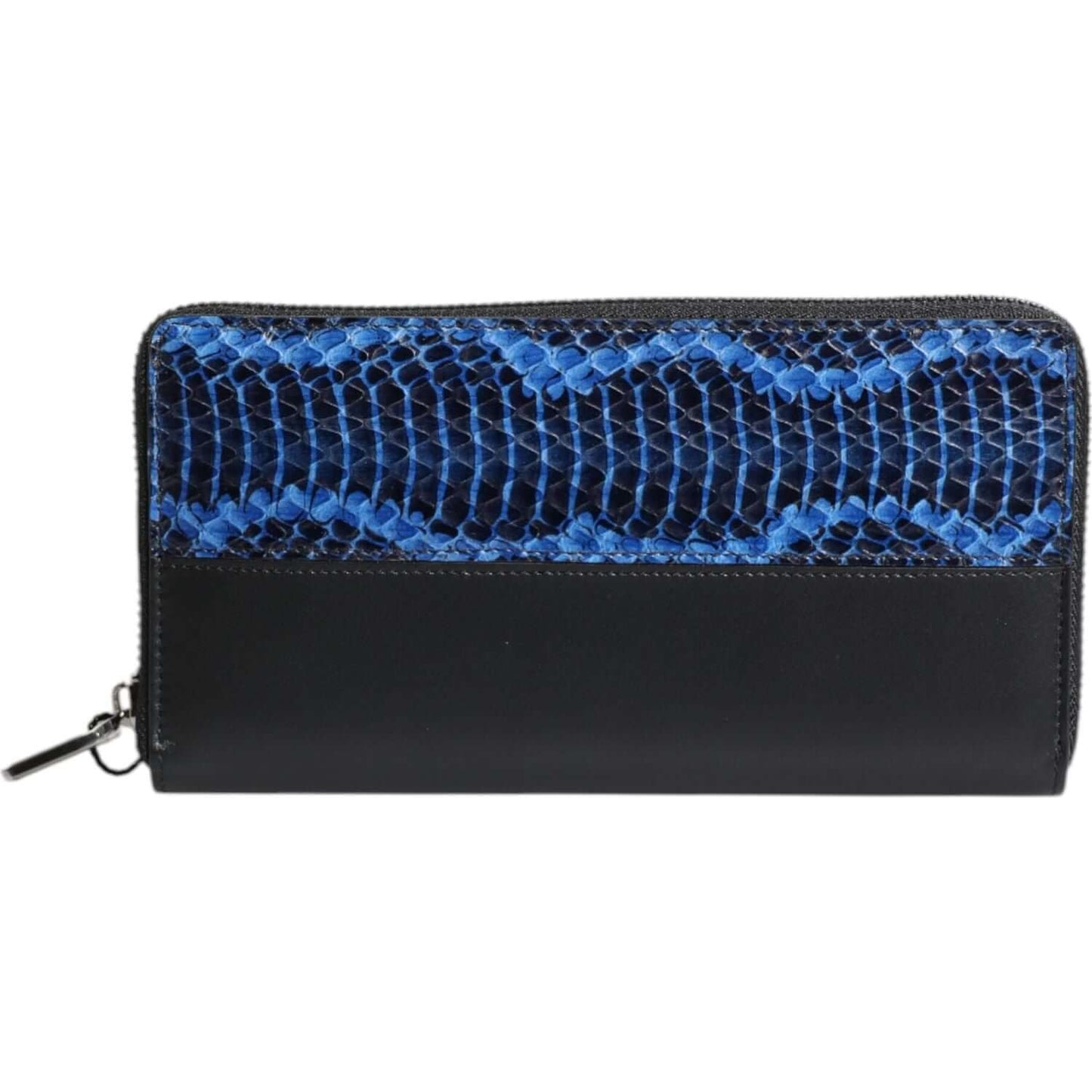 Dolce & Gabbana Black Blue Exotic Leather Embossed Continental Wallet BAG4619