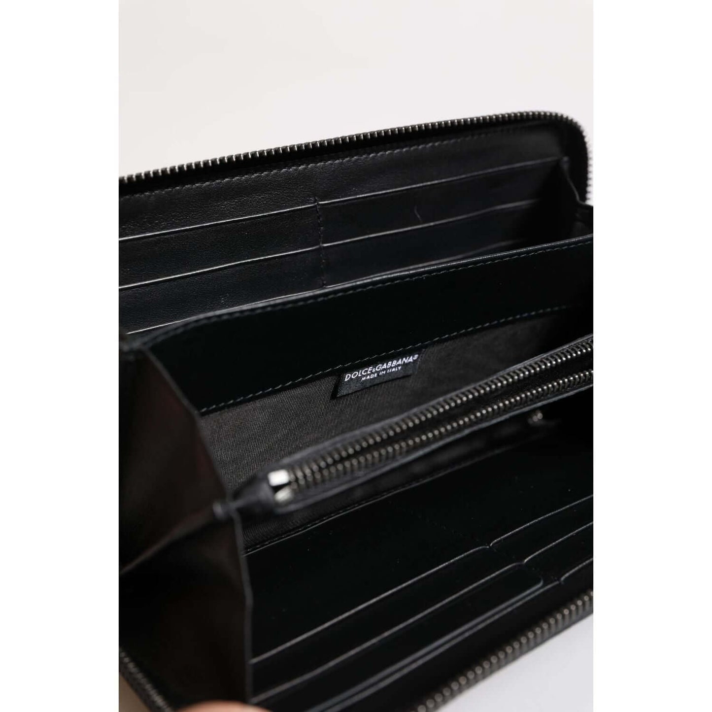 Dolce & Gabbana Black Blue Exotic Leather Embossed Continental Wallet BAG4619