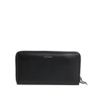 Dolce & Gabbana Black Blue Exotic Leather Embossed Continental Wallet