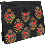 Dolce & Gabbana Black Red Nylon Sacred Heart Clutch Pouch Bag BAG4598