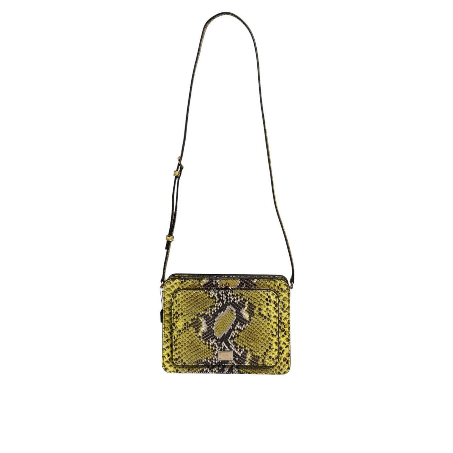 Dolce & Gabbana Green Exotic Leather DG Plaque Crossbody Clutch Bag BAG4599