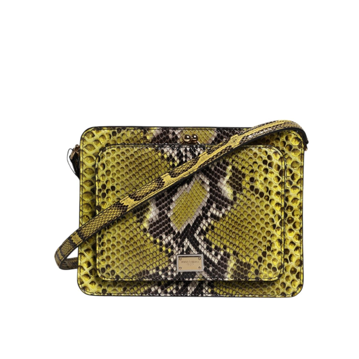 Dolce & Gabbana Green Exotic Leather DG Plaque Crossbody Clutch Bag BAG4599