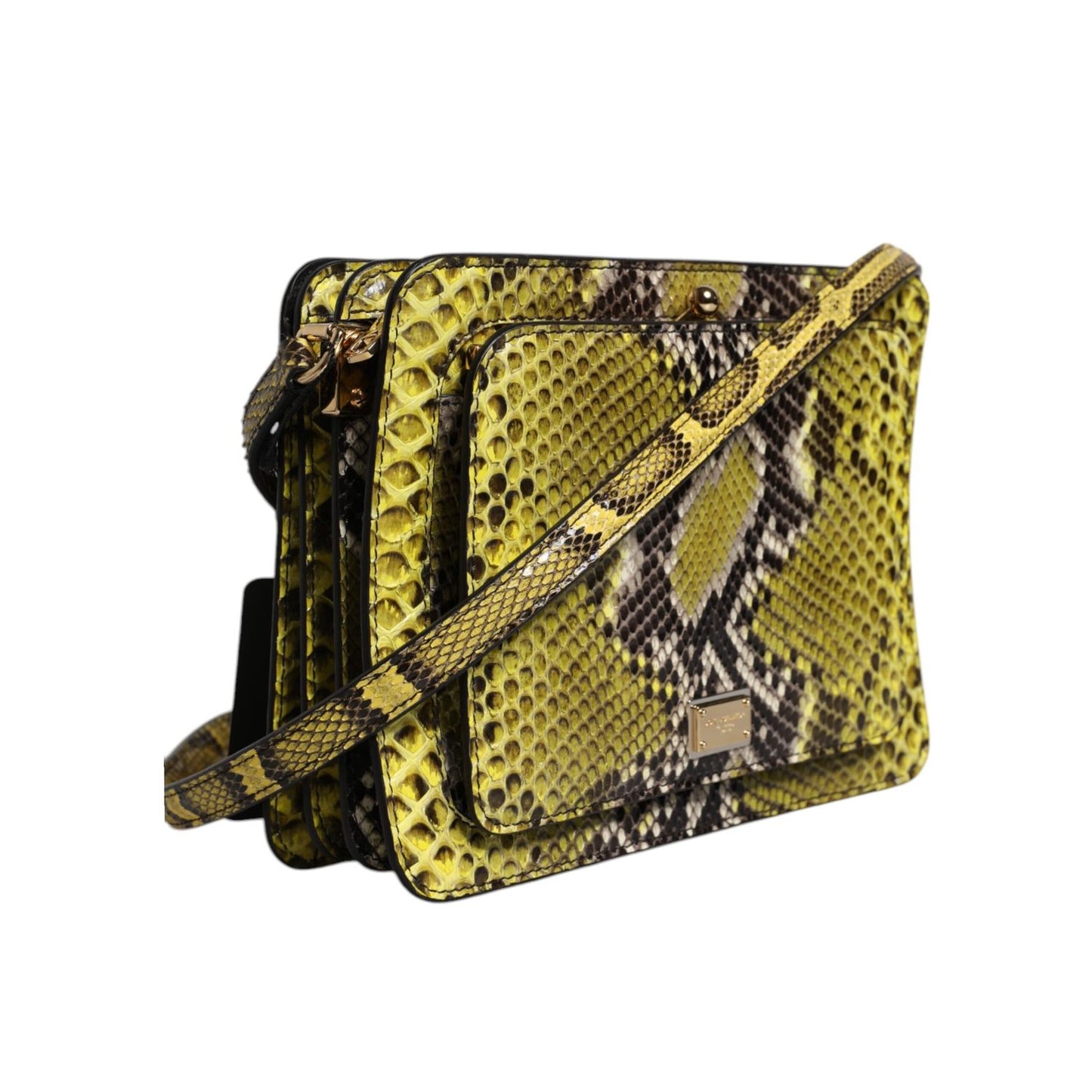 Dolce & Gabbana Green Exotic Leather DG Plaque Crossbody Clutch Bag BAG4599