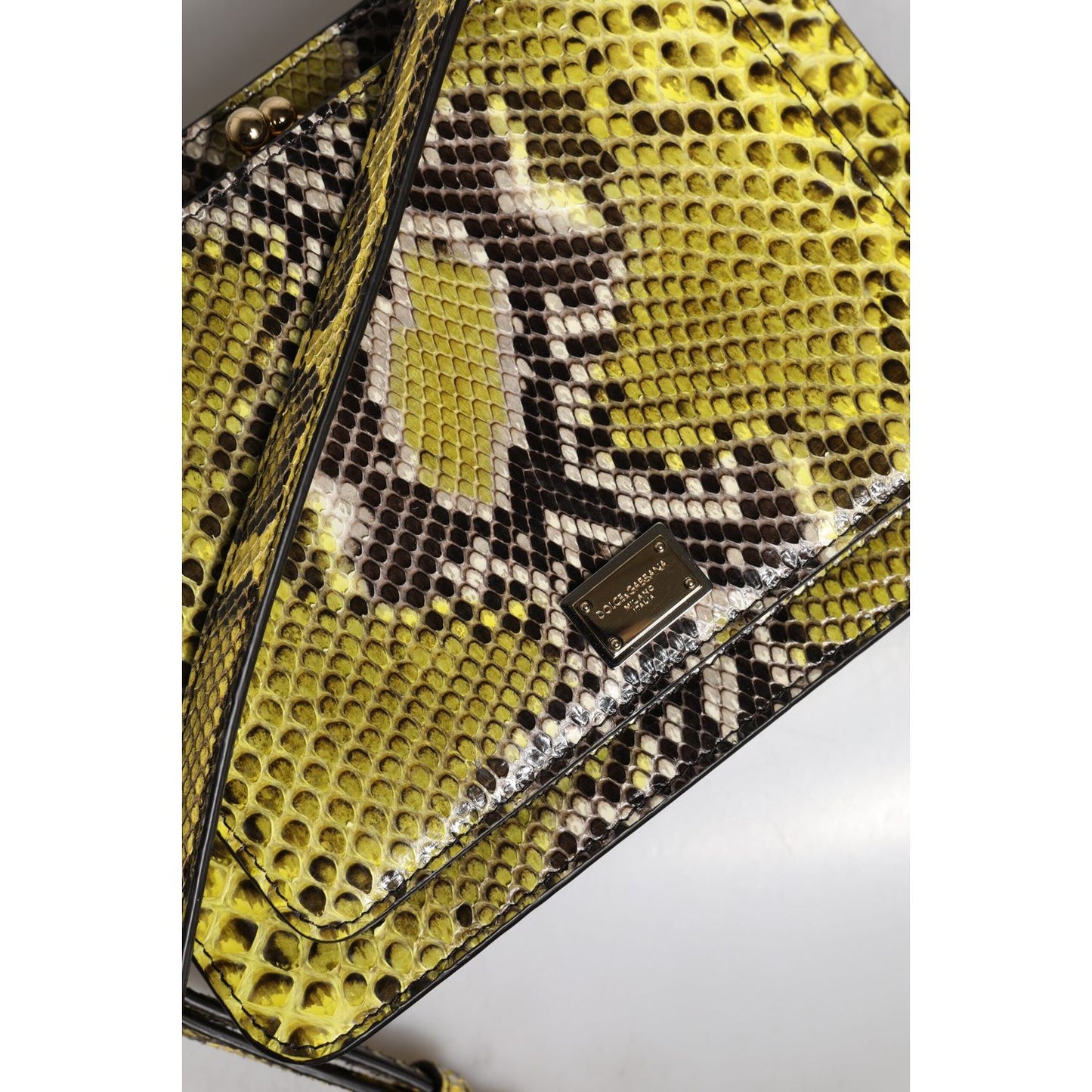 Dolce & Gabbana Green Exotic Leather DG Plaque Crossbody Clutch Bag BAG4599