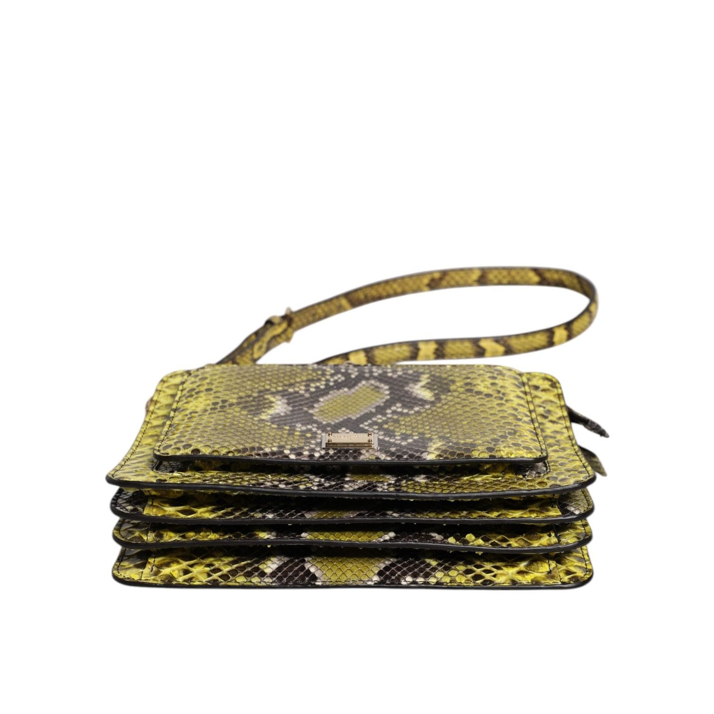 Dolce & Gabbana Green Exotic Leather DG Plaque Crossbody Clutch Bag BAG4599