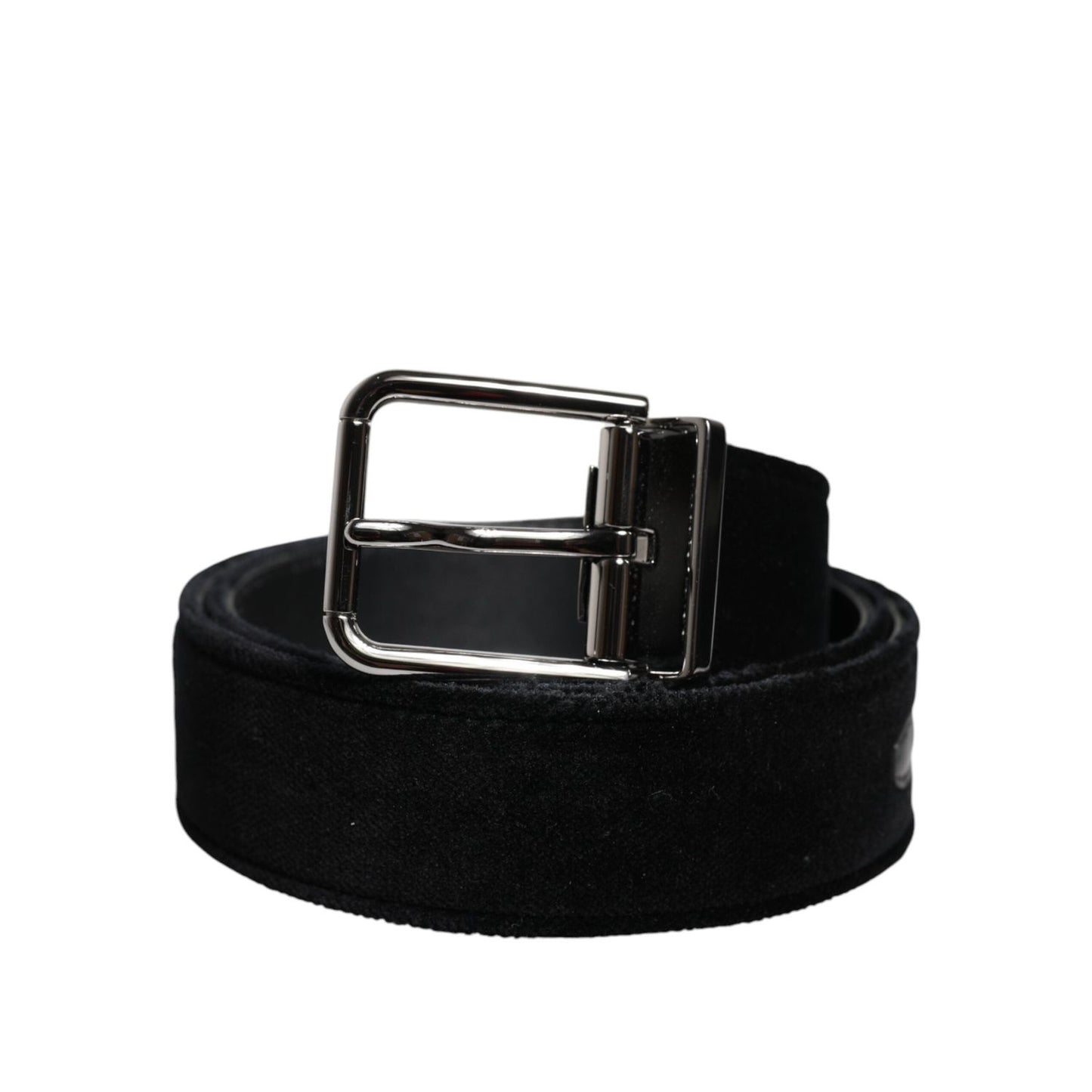 Dolce & Gabbana Black Cotton Silver Tone Metal Buckle Belt BEL9278-85