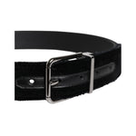 Dolce & Gabbana Black Cotton Silver Tone Metal Buckle Belt BEL9278-85