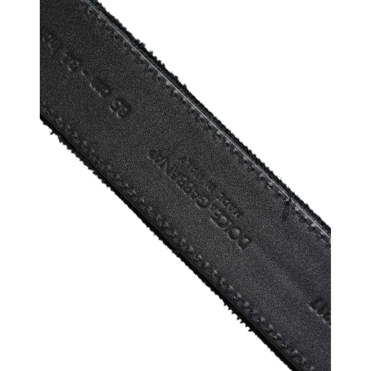 Dolce & Gabbana Black Cotton Silver Tone Metal Buckle Belt BEL9278-85