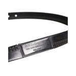 Dolce & Gabbana Black Leather Silver Tone Metal Buckle Belt BEL9292-95