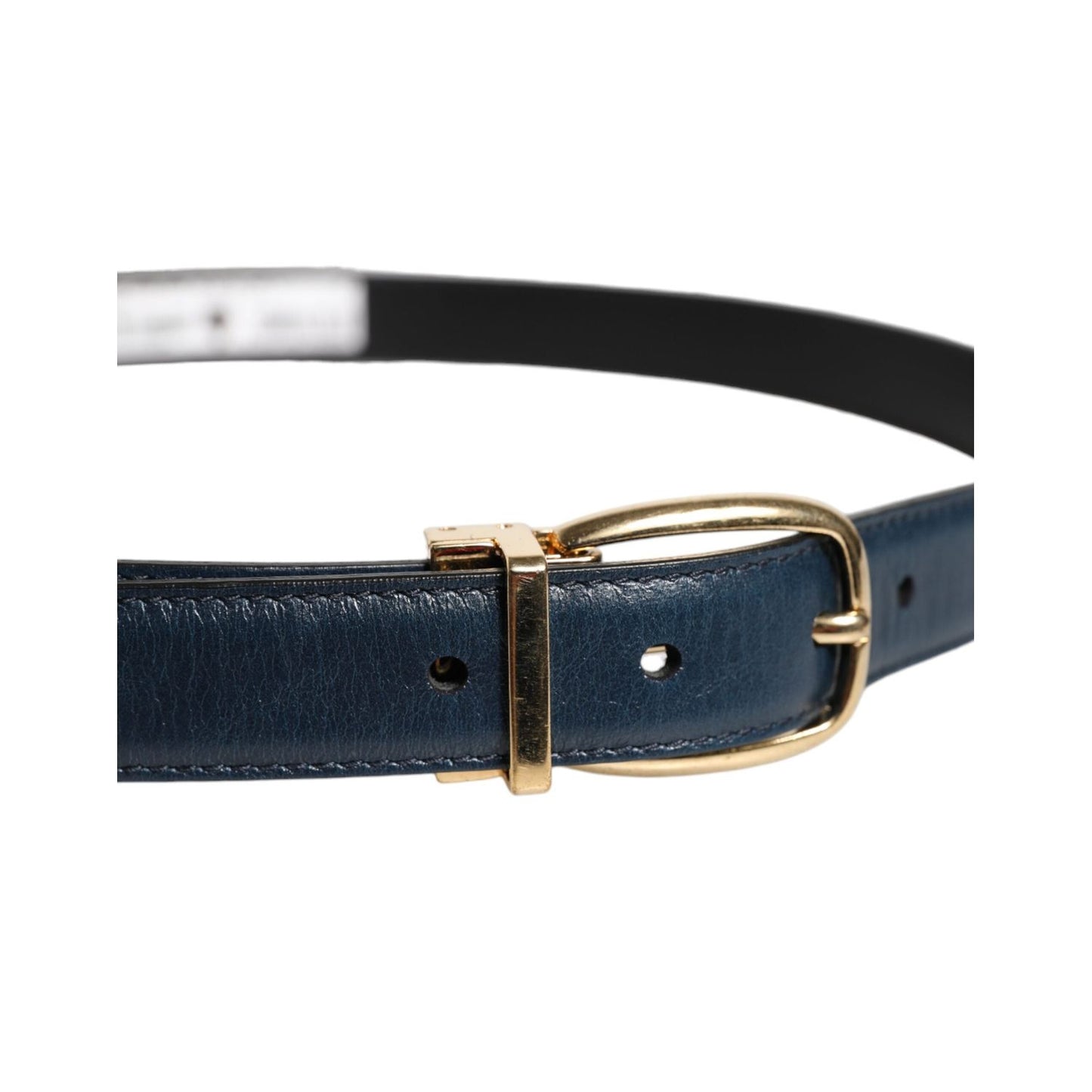 Dolce & Gabbana Blue Leather Metal Buckle Classic Belt BEL9298-90
