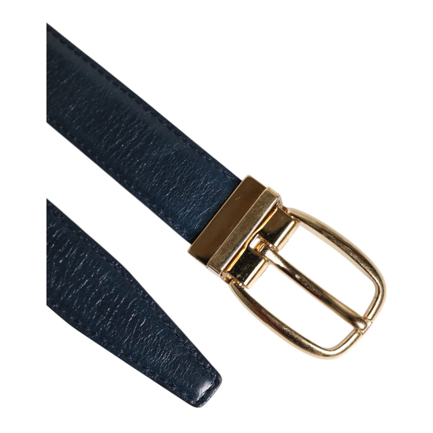 Dolce & Gabbana Blue Leather Metal Buckle Classic Belt BEL9298-90
