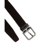 Dolce & Gabbana Brown Velvet Metal Buckle Classic Belt BEL9299-90