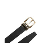 Dolce & Gabbana Black Classic Gold Metal Logo Buckle Belt BEL9309-90