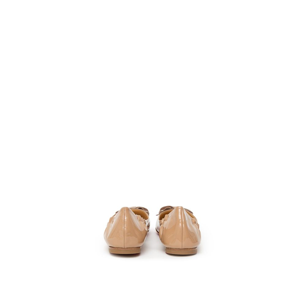 Christian Louboutin Beige Patent Leather Ballet Flat CH-9203672-EU40.5/US10.5