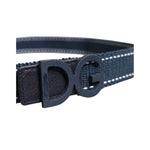 Dolce & Gabbana Blue White Cotton DG Logo Metal Buckle Belt