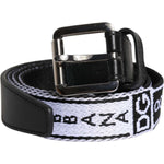 Dolce & Gabbana Black White Printed Metal Logo Buckle Belt BEL9347-100