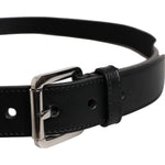Dolce & Gabbana Black White Printed Metal Logo Buckle Belt BEL9347-100
