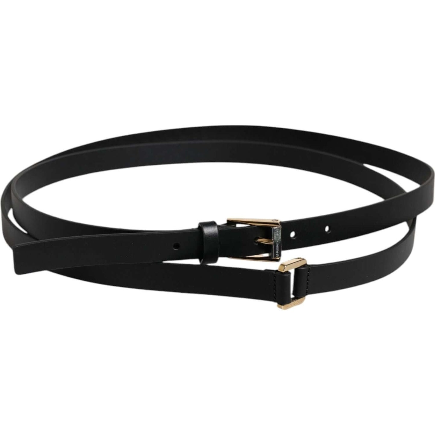 Dolce & Gabbana Black Calfskin Classic Metal Logo Buckle Belt BEL9349-100