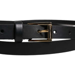 Dolce & Gabbana Black Calfskin Classic Metal Logo Buckle Belt BEL9349-100