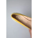 Tod's Yellow Off White Peep Toe Heels Pumps Shoes