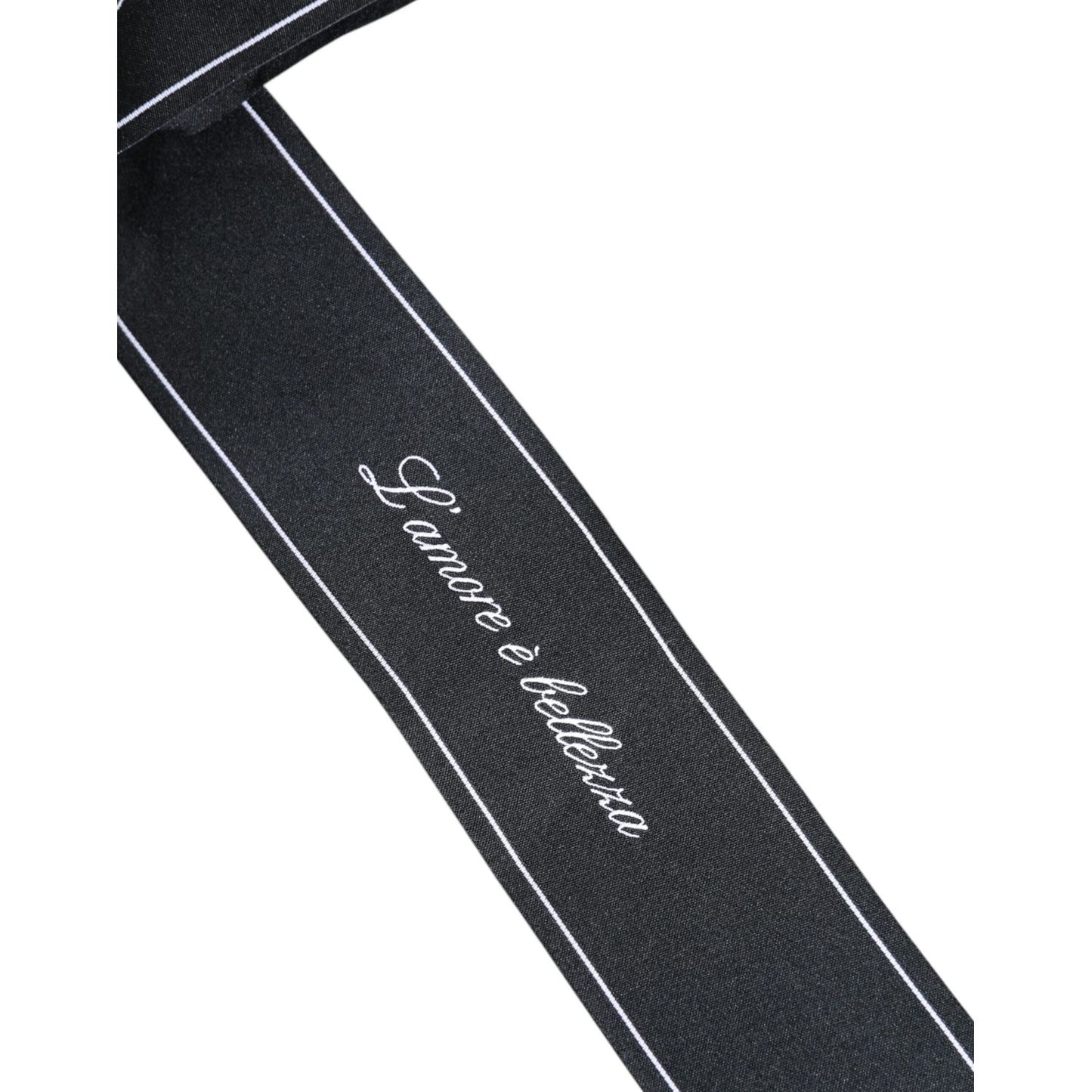 Dolce & Gabbana Black Waist Ribbon Wide Bow Logo Belt